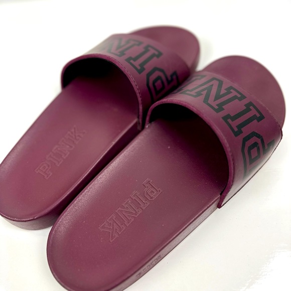 PINK by Victoria's Secret slides flip flops Size 9-10 like new! - Picture 2 of 3